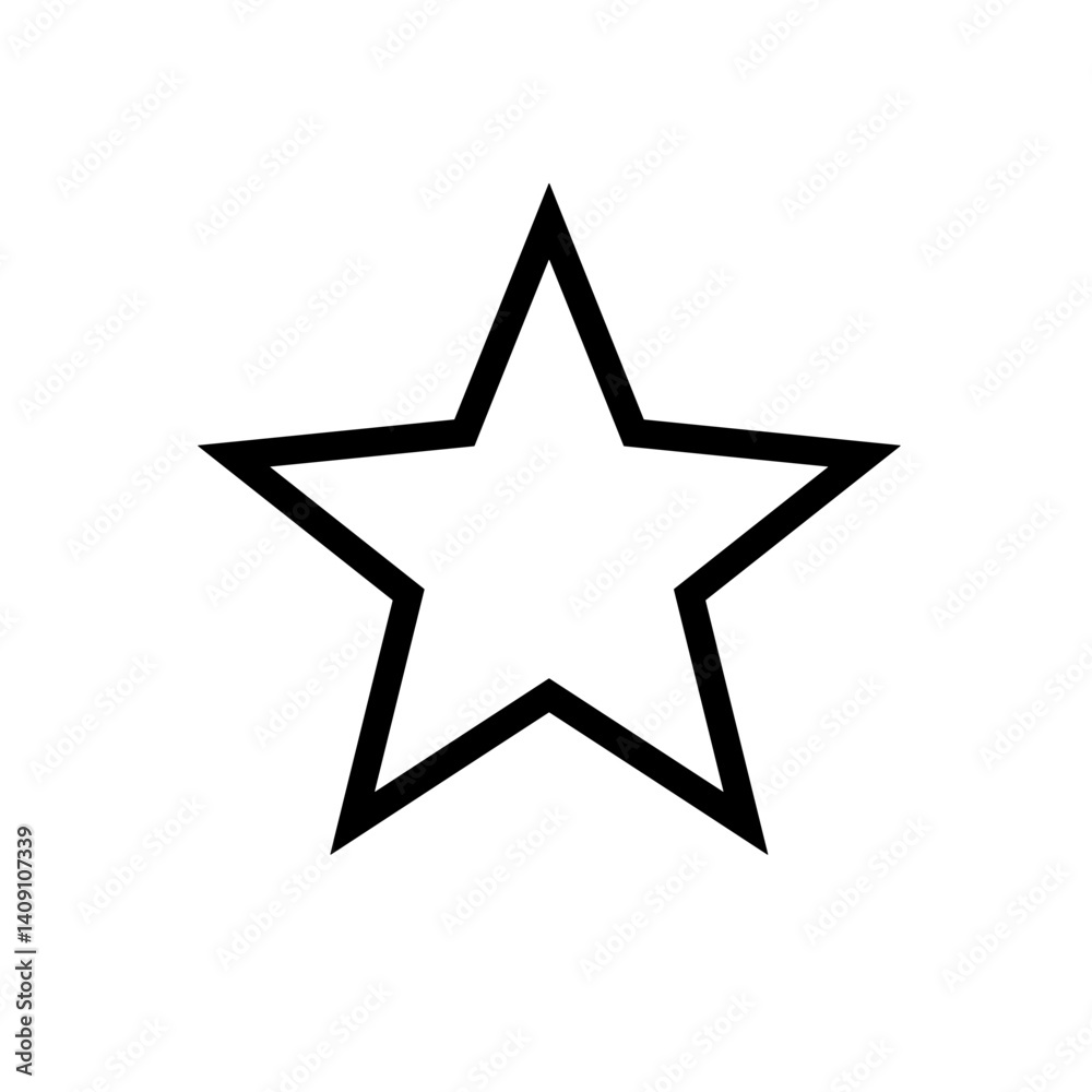 Star icon in outlined black minimalist style Star icon in outlined black minimalist style