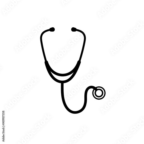 Stethoscope icon in black medical outline style