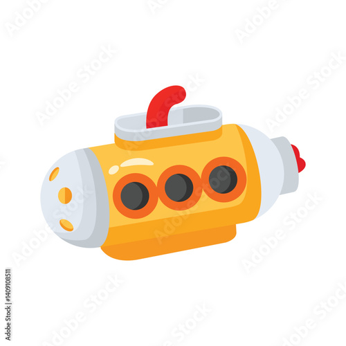Download this premium 3d icon of kids submarine