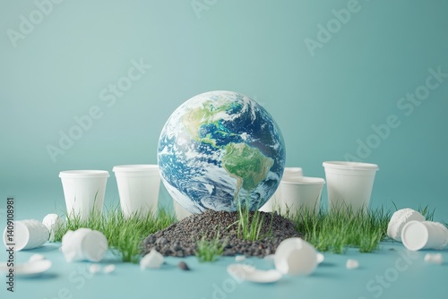 Environmental concern regarding disposable coffee cups.
