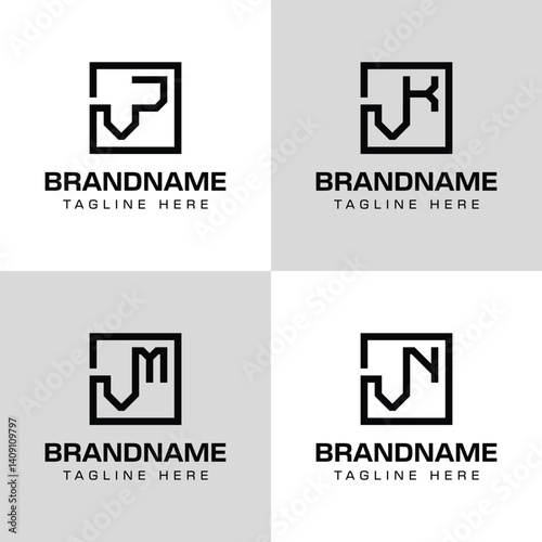 Letters VJ aLetters VJ VK VM VN Monogram Logo Set, for business with VJ JV VK KV VM MV VN NV initialsVK VM VN Monogram Logo Set