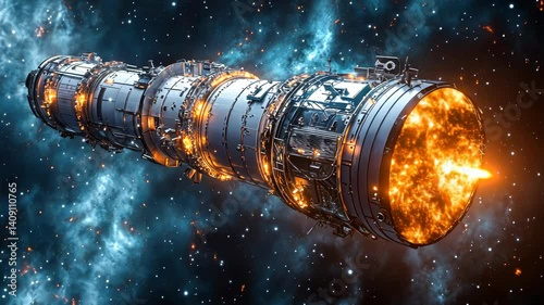 Spaceship Explosion in Nebula: A Cosmic Catastrophe