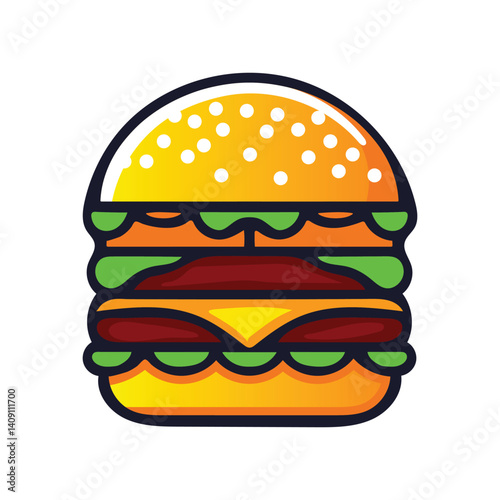 Burger vector illustration logo design