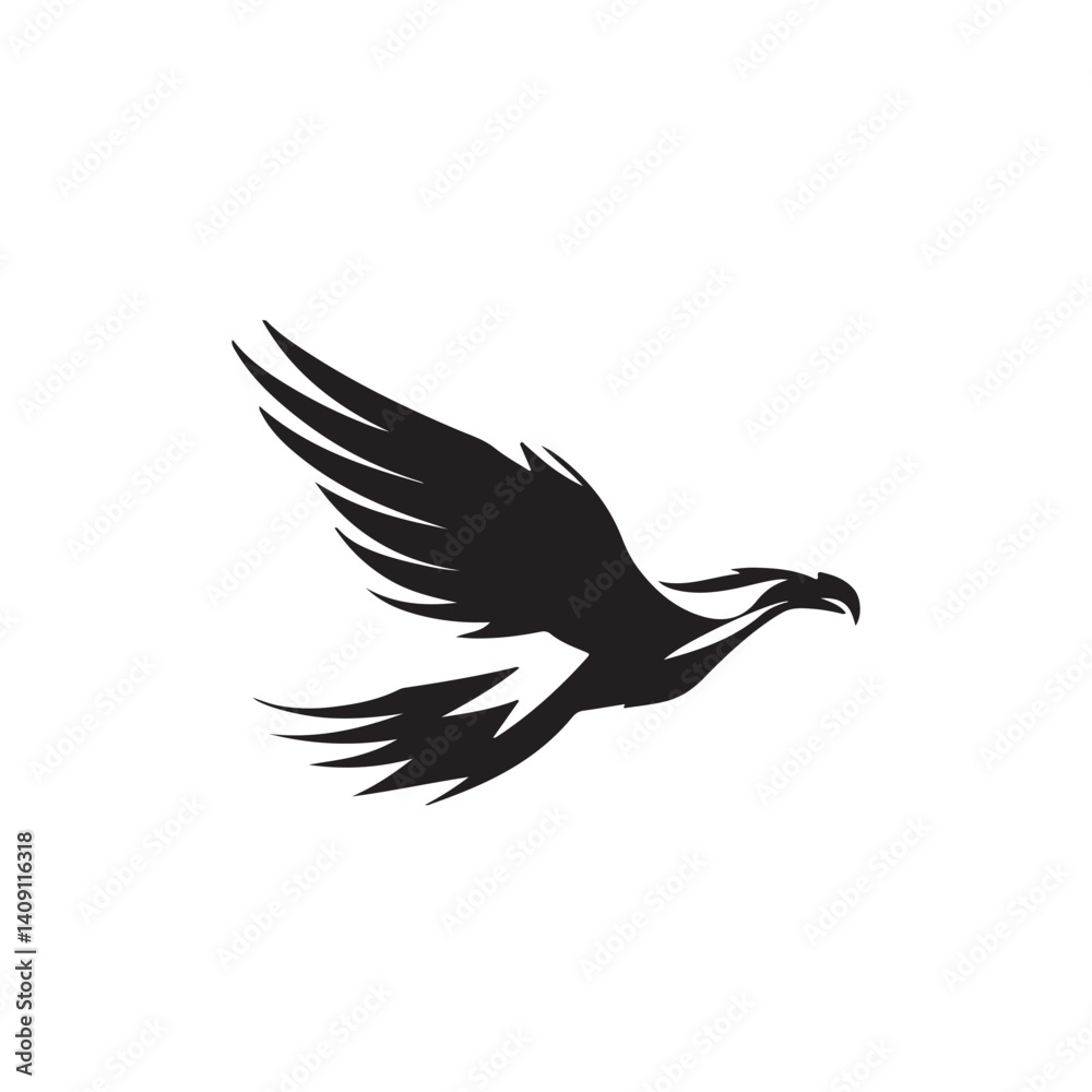 Obraz premium emblem of eagle and wing vector icon illustration on white background. eagle logo art work.