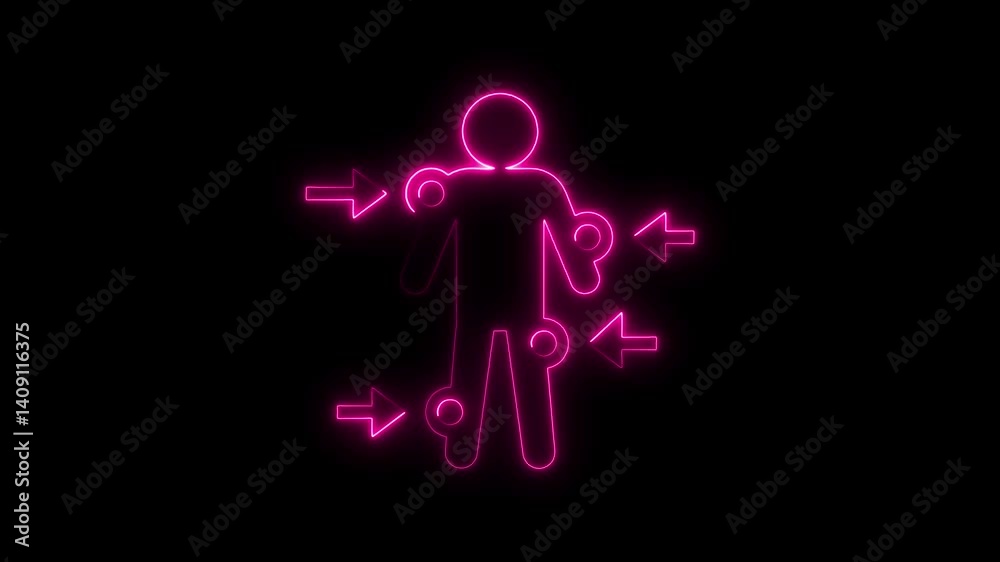 Glowing neon specification icon 4k isolated on black background. HD Video motion graphic animation Glowing neon specification icon 4k isolated on black background. HD Video motion graphic animation