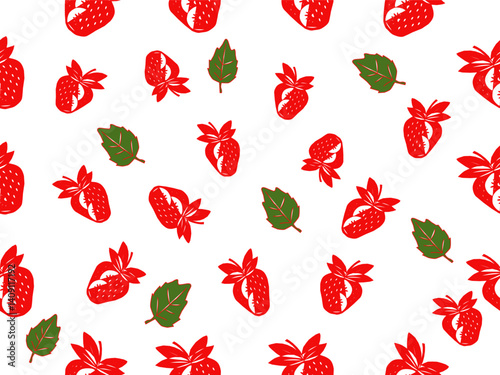 strawberry pattern background. Strawberry slice pattern background. Seamless pattern of red strawberry halves and slices background.