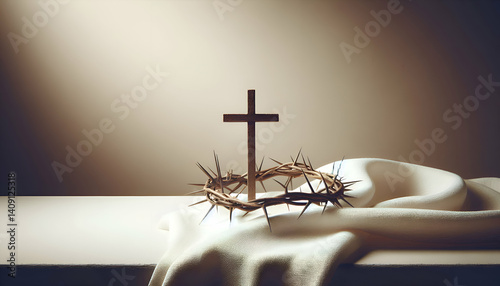 Christianity religion faith holy easter good friday background with crown of thorns