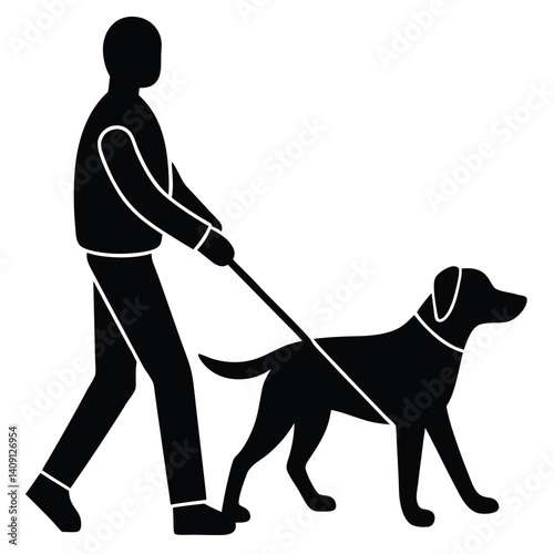 A Person Walking A Guide Dog