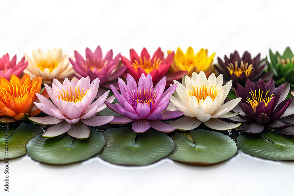 Obraz premium colorful water lilies,