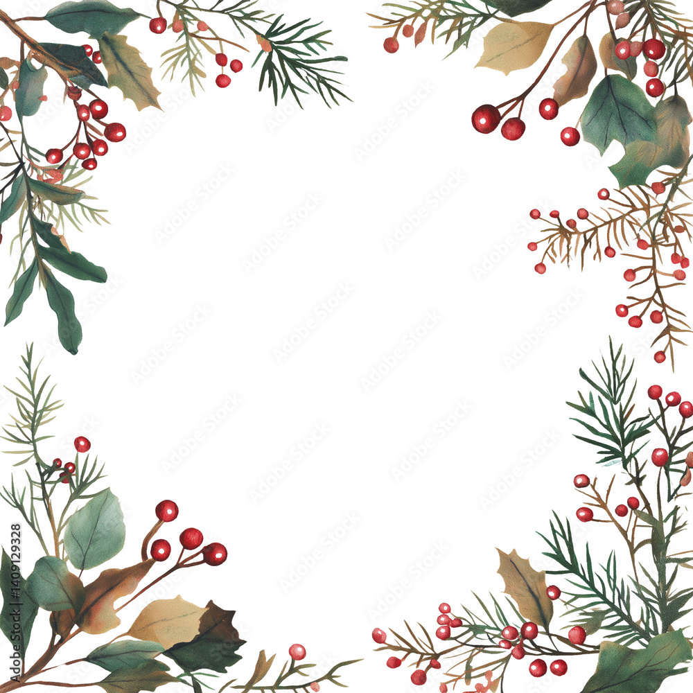 Festive foliage border Festive foliage border