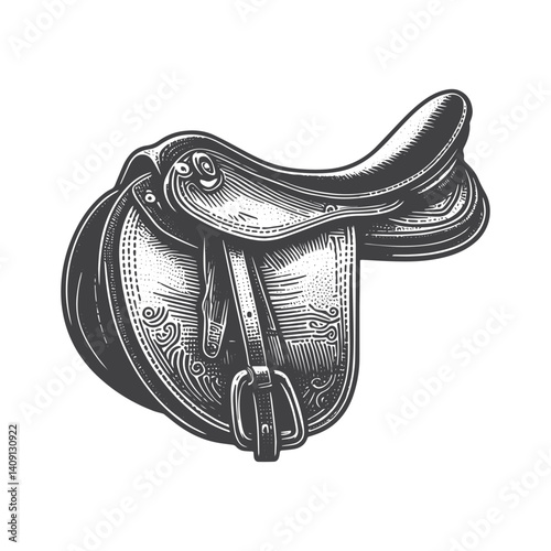 Simple Racehorse Saddle Vector Icon Design – Vintage Retro Logo & Illustration