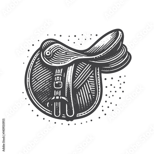 Simple Racehorse Saddle Vector Icon Design – Vintage Retro Logo & Illustration