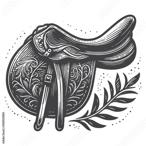Simple Racehorse Saddle Vector Icon Design – Vintage Retro Logo & Illustration