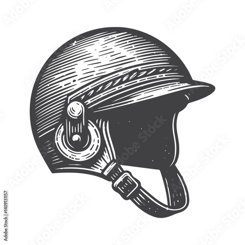 Simple Horse Racing Helmet Vector Icon Design – Vintage Retro Logo & Illustration