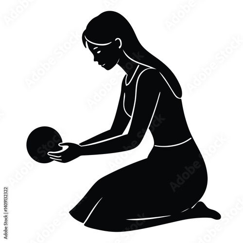A Woman Sitting On The Ground Possibly Playing Wi