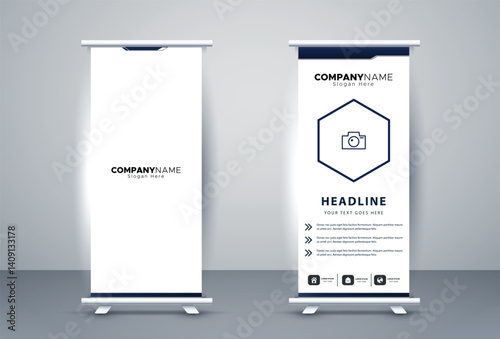 Business roll up display standee for presentation purpose