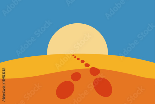 sun in desert