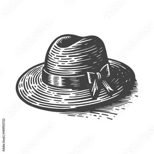Simple Kentucky Derby Hat Vector Icon Design – Vintage Retro Logo & Illustration