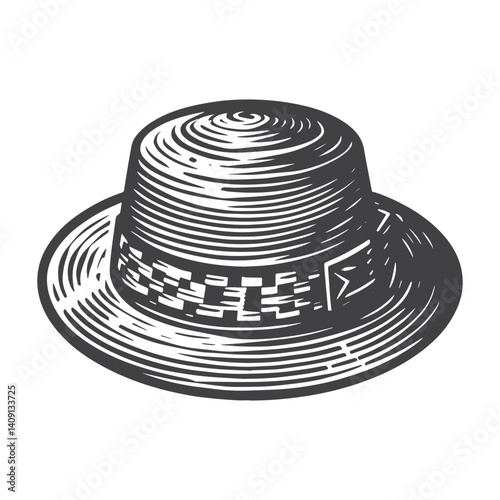 Simple Kentucky Derby Hat Vector Icon Design – Vintage Retro Logo & Illustration