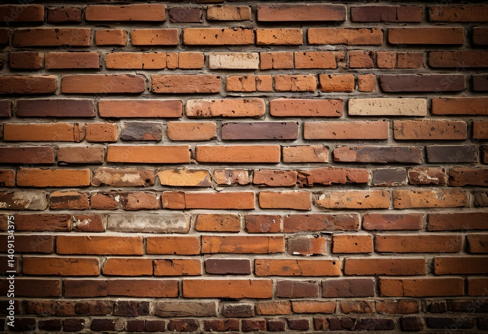 Obraz premium A brick wall with a dark background.