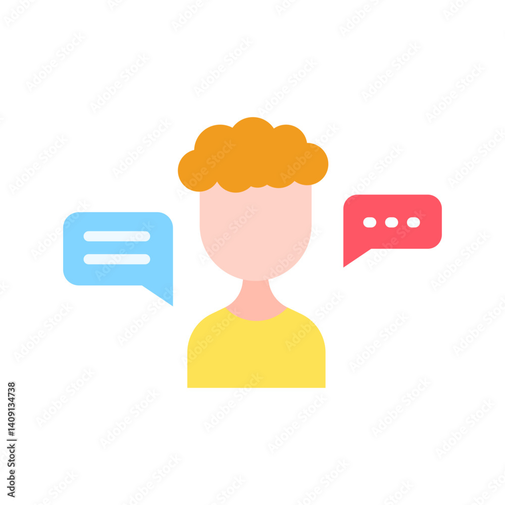 Customer Talking icon vector image. Suitable for mobile apps, web apps and print media.