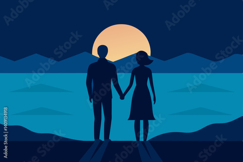 silhouette of a couple