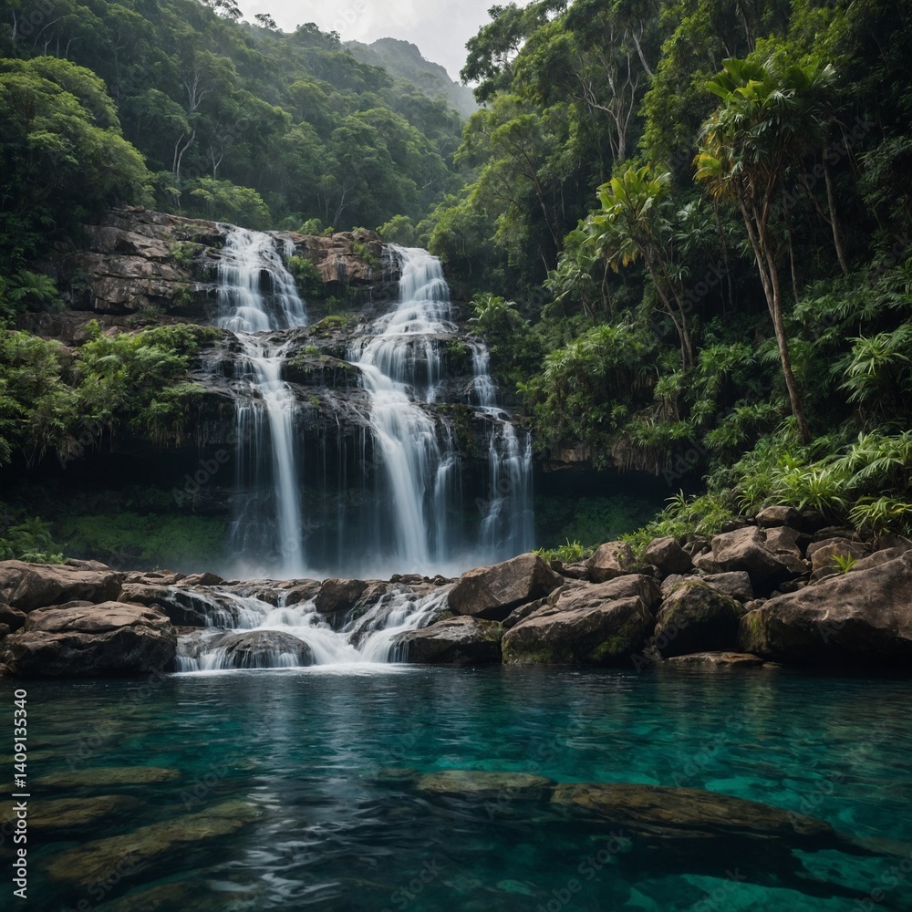 Fototapeta premium Rocky Waterfall