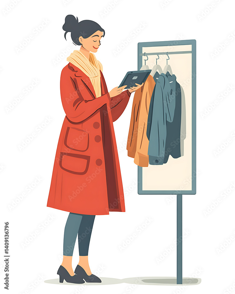 Online shopping, digital selling, ecommerce process, and customer experience through modern illustrated scenes on white background. Online shopping, digital selling, ecommerce process, and customer experience through modern illustrated scenes on white background.