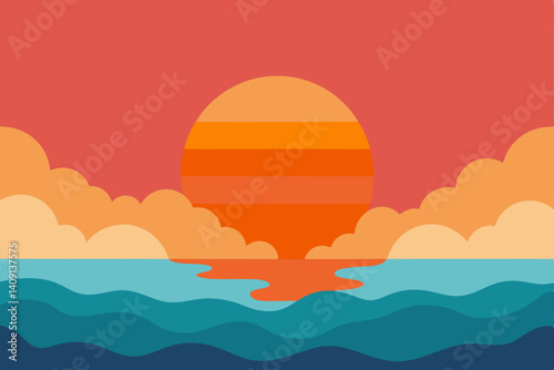 sunset on the sea