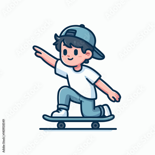 vector illustration of people playing skateboard