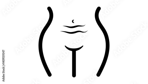 postpartum folds, black isolated silhouette