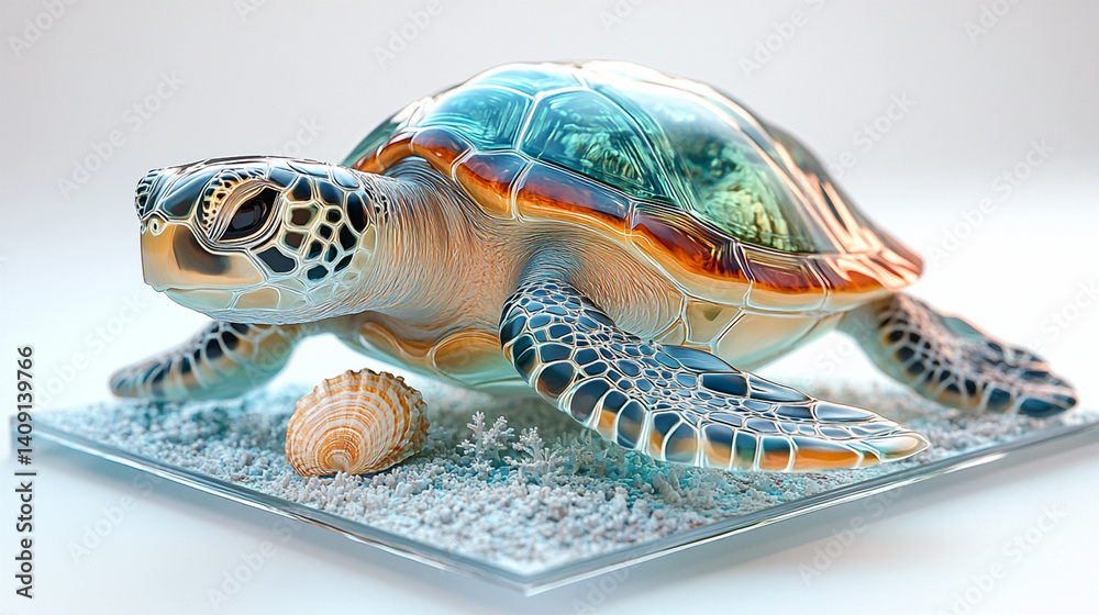 Fototapeta premium turtle on a white background
