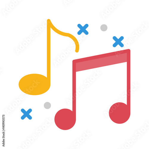 Music Notes icon vector image. Suitable for mobile apps, web apps and print media.