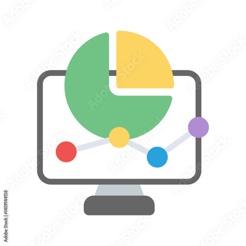 Online Graph icon vector image. Suitable for mobile apps, web apps and print media.
