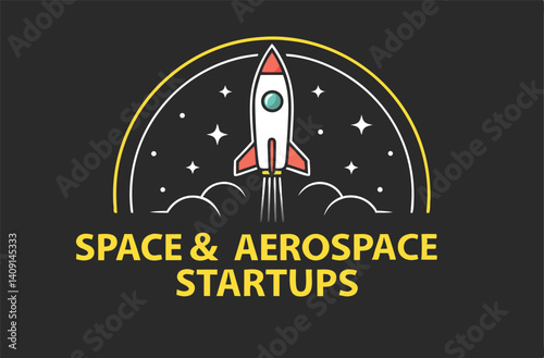 Space and Aerospace Startups Rocket Launch Logo Design