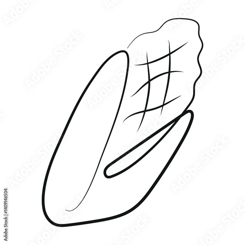 simple corn cob icon in line art style, for various designs and logos