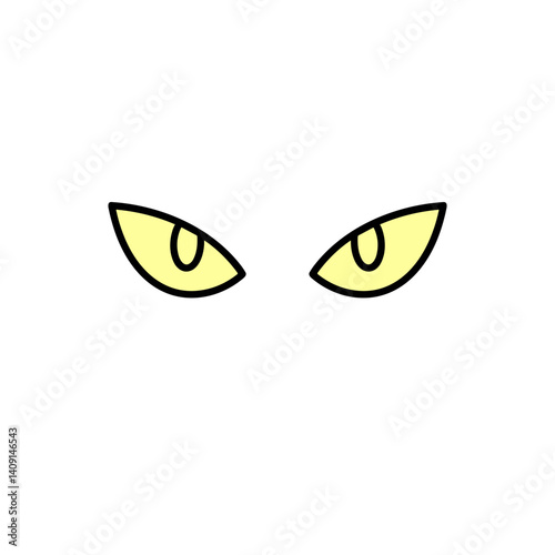 Glowing Cat Eyes Halloween Wall Decal Design  