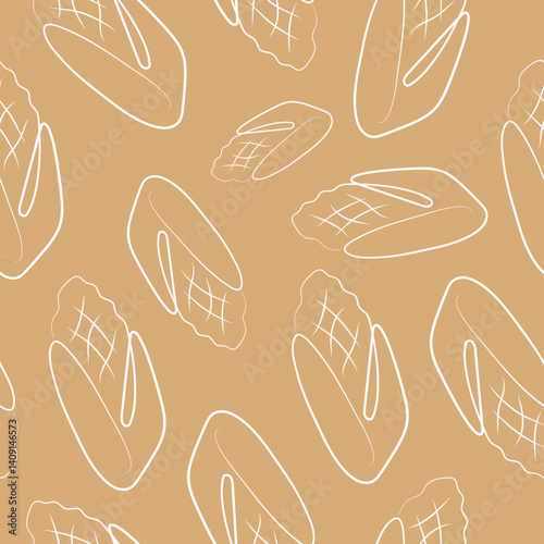 seamless pattern with simple corn cob icon in line art style on yellow background, for various designs and packaging