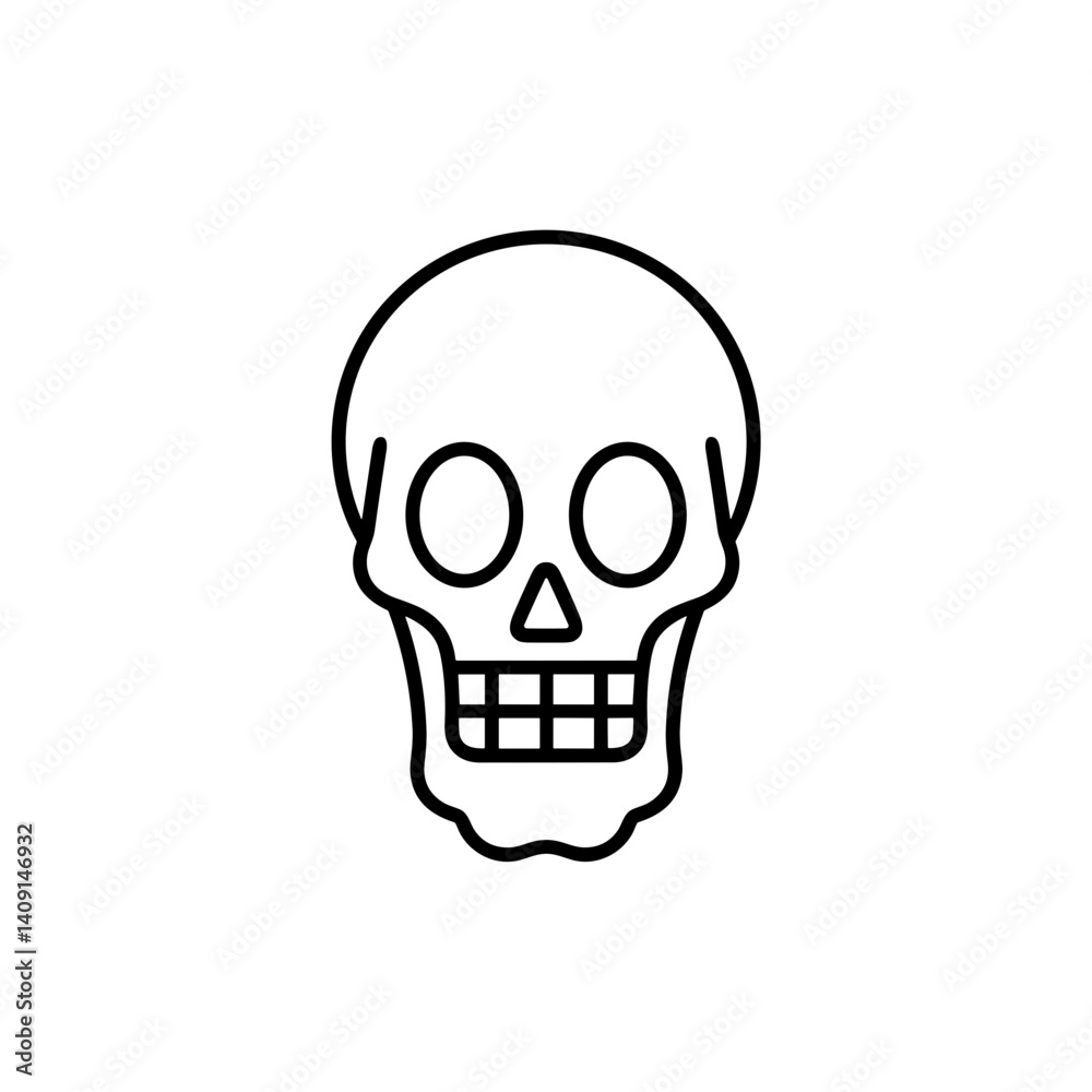 Fototapeta premium Skull Lollipop Outline for Halloween Celebration 