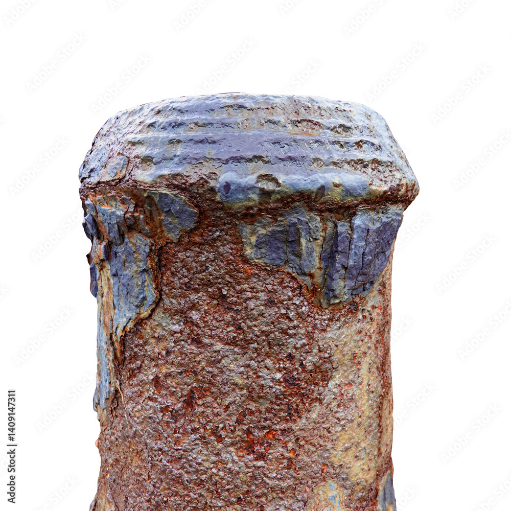 The historic artillery piece shows signs of aging and oxidation, highlighting the texture and patina of aged metal.