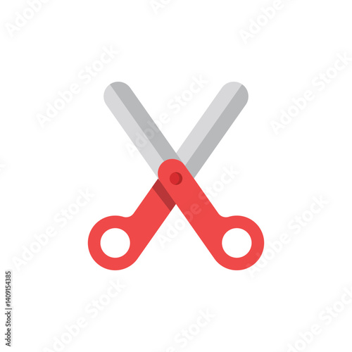 A pair of scissors flat vector design isolated on a white background