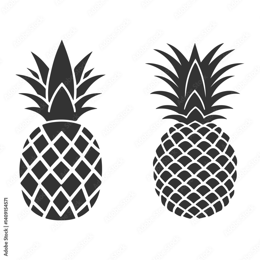 Obraz premium Solid Vector Icon for Pineapple 