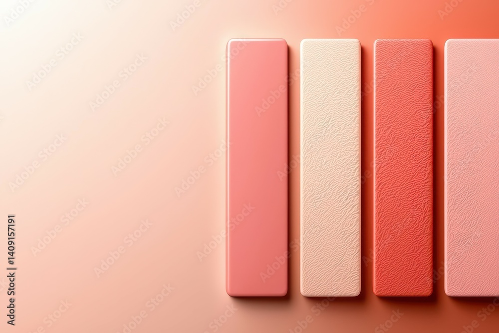 Fototapeta premium Stylish pastel color blocks on a soft gradient background.