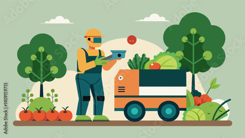 Designed specifically for smallerscale organic farming an ecofriendly autonomous harvester is able to pick individual vegetables carefully by hand mimicking the delicate touch of. Vector illustration