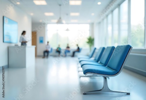 Generative AI presents a Modern and Clean Hospital Waiting Room Ambience
