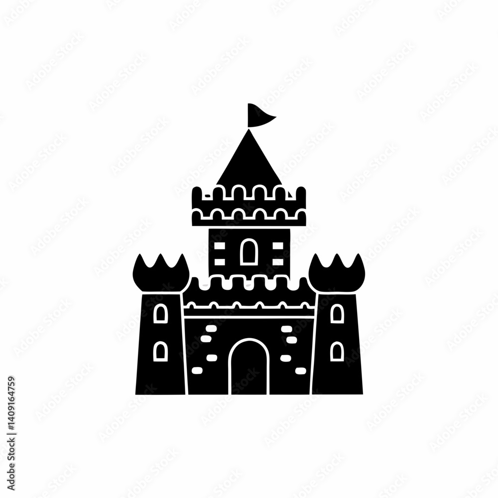 Obraz premium creative details Castle Icon Vector Illustration