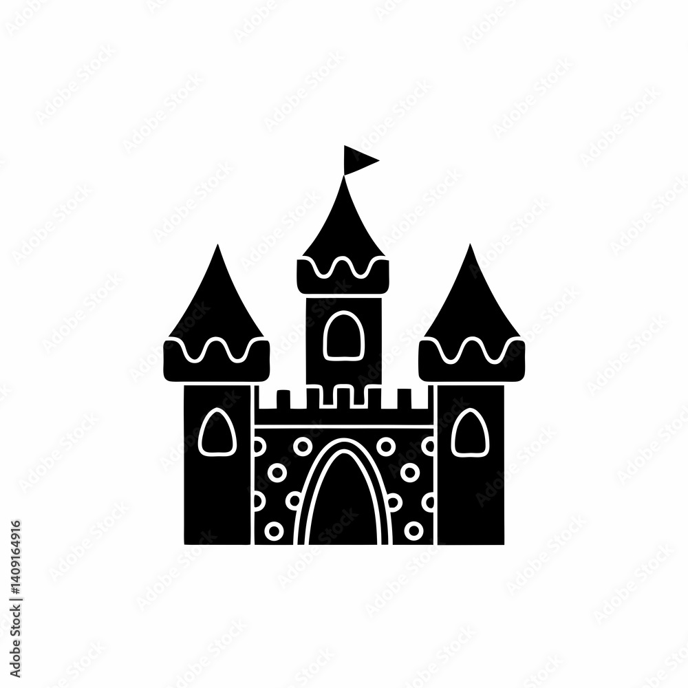 Obraz premium creative details Castle Icon Vector Illustration