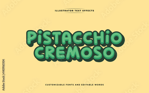 Pistacchio Cremoso: Colorful text styles. Customize editable word and font. Vector illustration eps file
