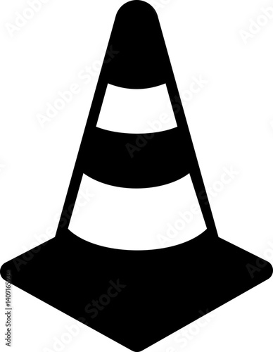 Road cone vector icon. Warning for road construction work or car accident areas, markers to redirect traffic, separate or merge lanes. cone flat icon ,also caution, attention, transparent background