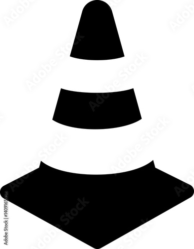 Road cone vector icon. Warning for road construction work or car accident areas, markers to redirect traffic, separate or merge lanes. cone flat icon ,also caution, attention, transparent background